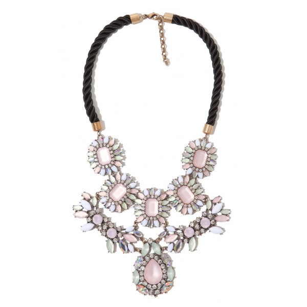 Pink Marquise Stones Statement Necklace 